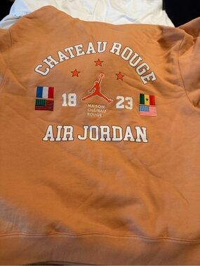 Jordan Maison Château Rouge Crewneck Sweatshirt Peach Orange Size Large